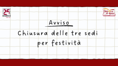 chiusura sedi festività