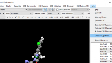 Screenshot dal programma Mercury nella CSD