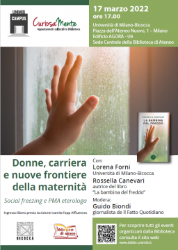 Locandina evento "Donne, carriera e nuove frontiere della maternità"