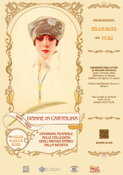 Locandina mostra Donne in cartolina 2025