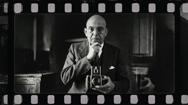 Ernst Bernhard con una macchina fotografica