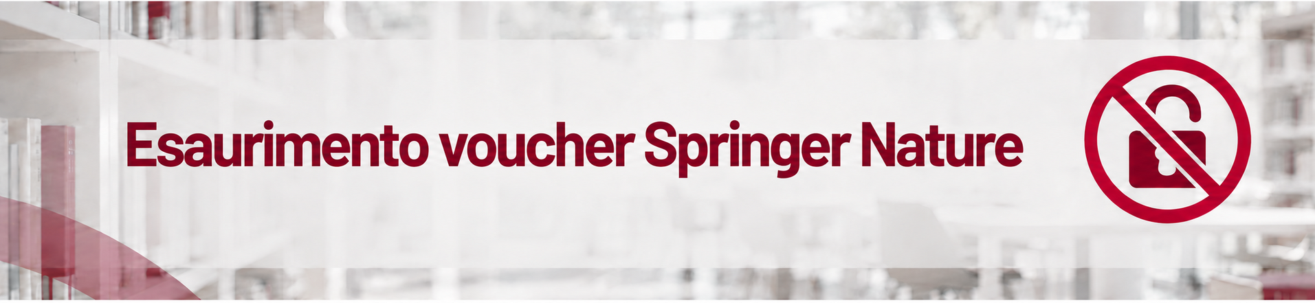 Esaurimento voucher Springer Nature